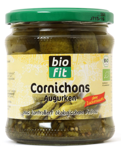 Biofit Cornichons sans sucre bio 370ml